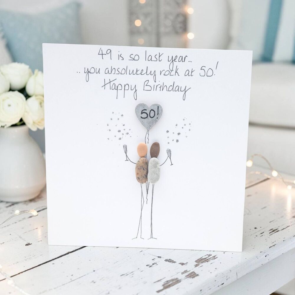 50th Birthday Card Family Friends Personalised Handmade