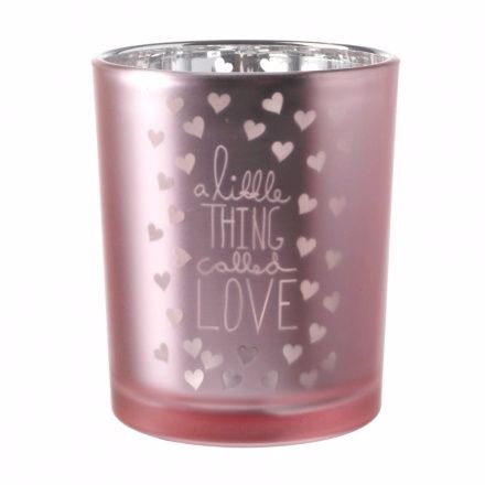 Pink Glass Candle Holder A Little Thing called love 7.5cm