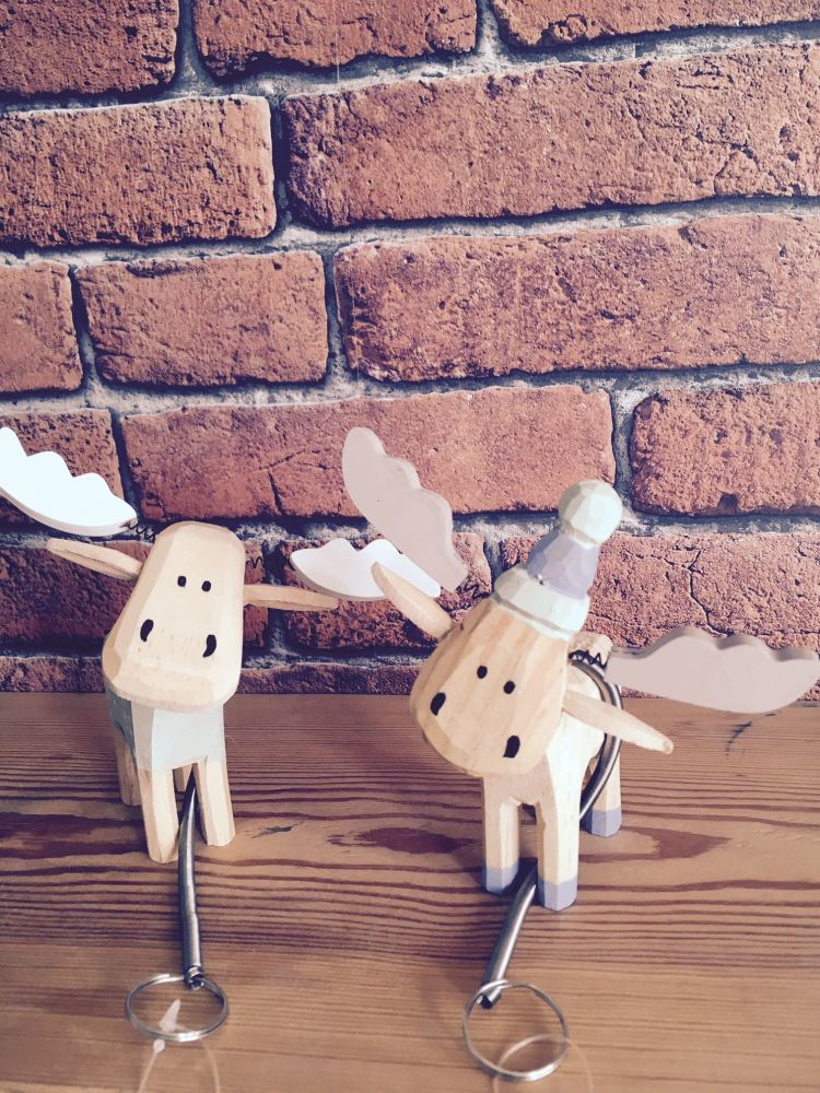 Chunky wooden spring reindeer 