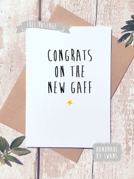 Funny New Home Card, Housewarming card, Good luck card, Congrats on the new gaff 