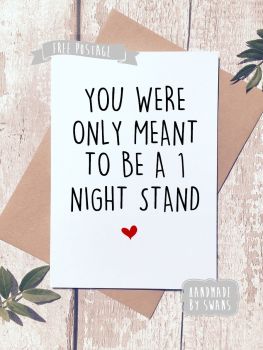 One night stand Valentines Day Greeting Card