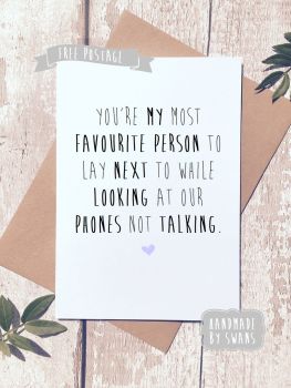 Phones not talking Valentines Day Greeting Card