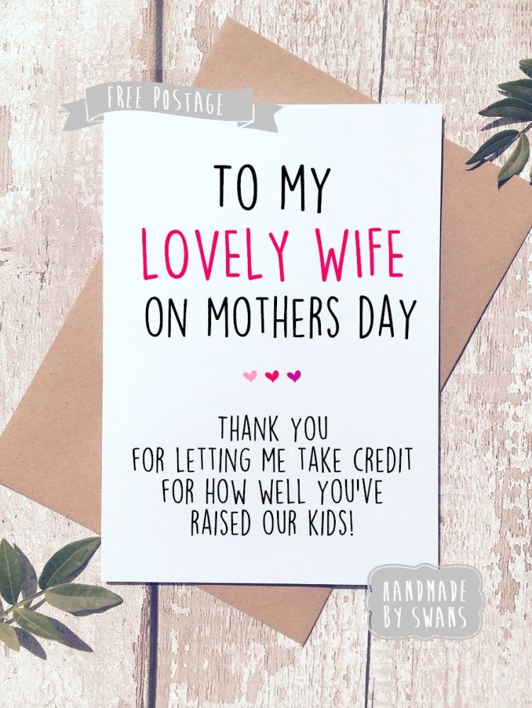 To my lovely wife Mother's day Greeting Card