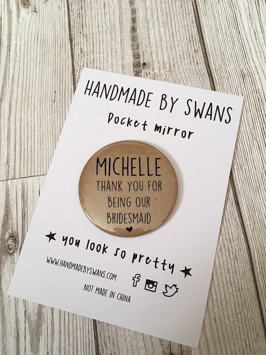 Personalised thank you for being our bridesmaid Pocket Mirror