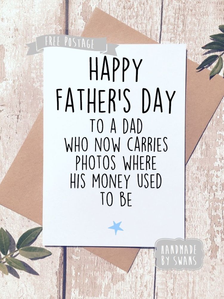 Now carries photos where money used to be Father's day Greeting Card