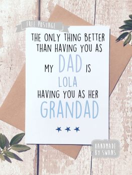 The only thing better than having you as a Dad/Grandad Personalised  Greeting Card
