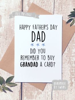 Did you remember to buy Grandad a card Father's day Greeting Card