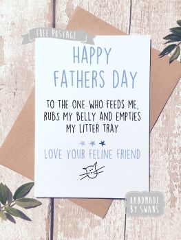 Happy Father's day Love from the cat Greeting Card