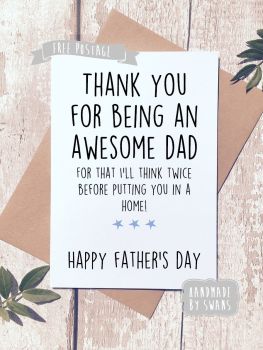 Thank you for being an awesome dad Father's day Greeting Card