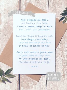 Walk alongside me Daddy, Father's day Greeting Card