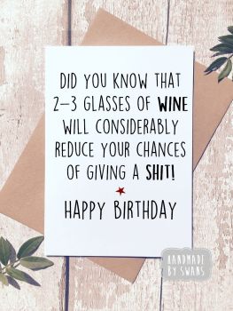 Did you know 2-3 Glasses of wine Happy Birthday Greeting Card