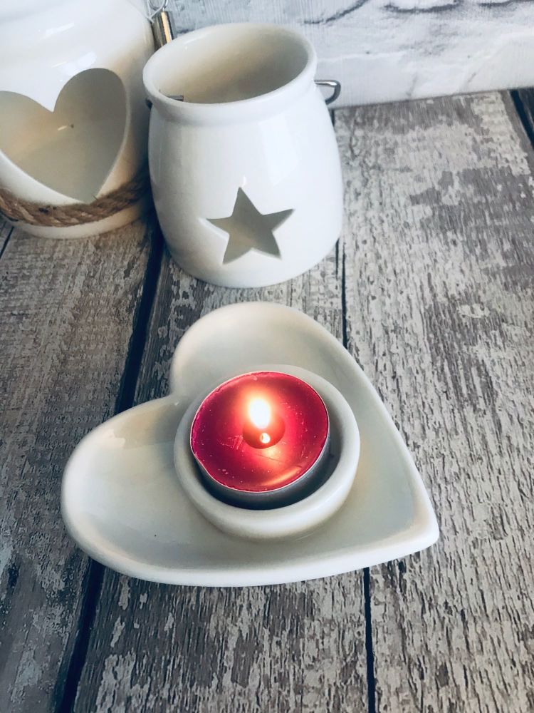 Ceramic heart t-light holder