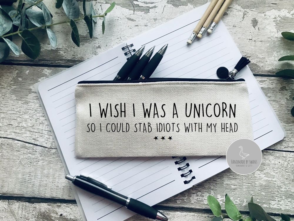 I wish i was a unicorn Linen pencil Case