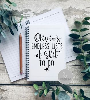 Personalised endlsess lists A5 Notebook