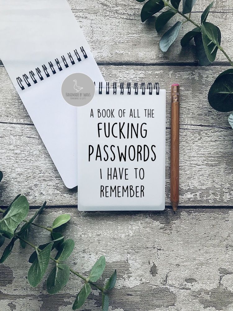 A book of all the passwords A6 Notebook