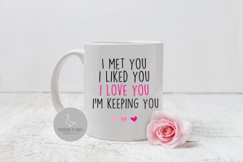 I met you, i liked you mug