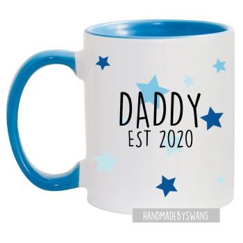 Daddy Est blue handle mug
