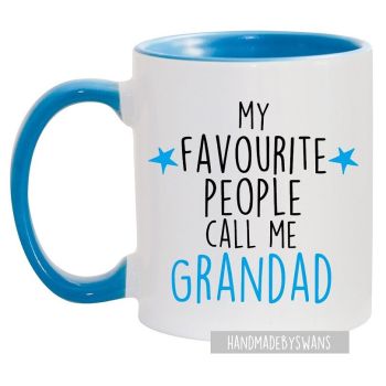 My favourite people call me Grandad blue handle mug