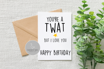 You're a twat happy birthday card