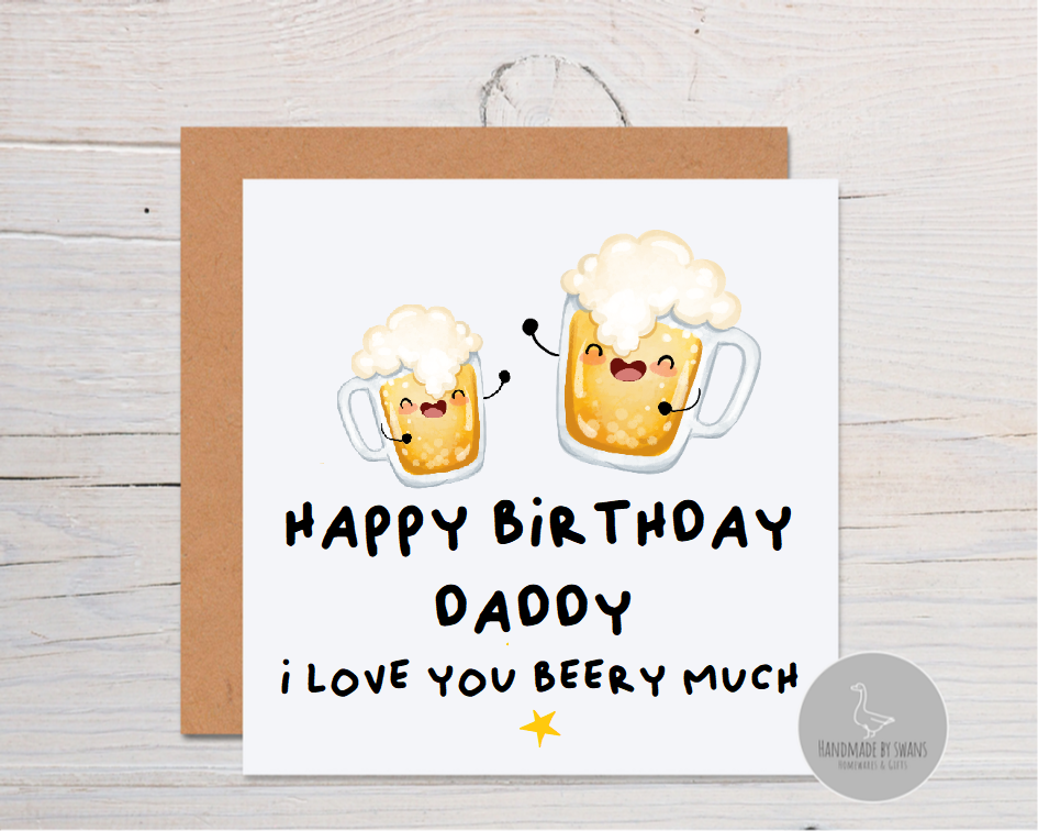 I love you beery much birthday greeting card