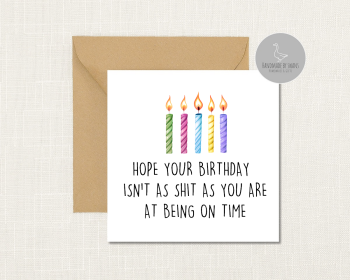 I hope your birthday isn't as shit as you are funny greeting card