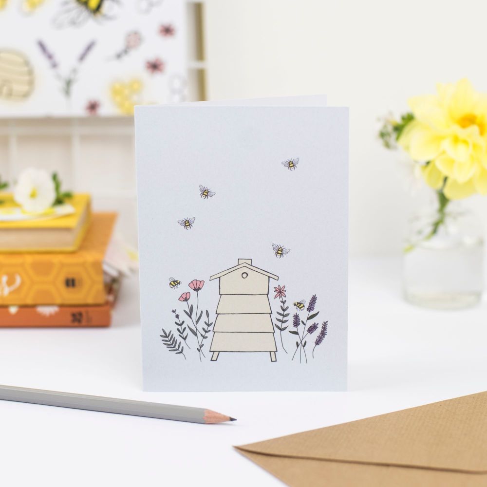 Floral Beehive Greetings Card