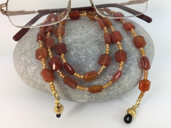 Burnt Orange Agate Glasses Chain