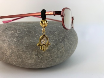 Gold Hamsa Hand Glasses Charm