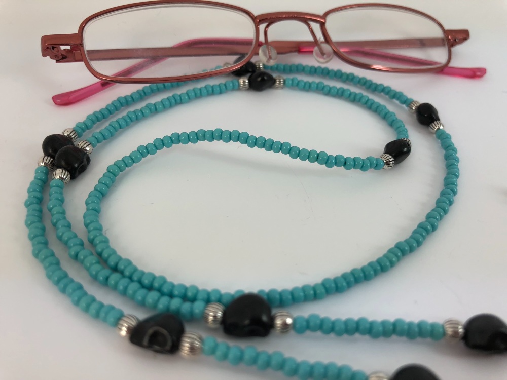 Turquoise Skull Glasses Chain