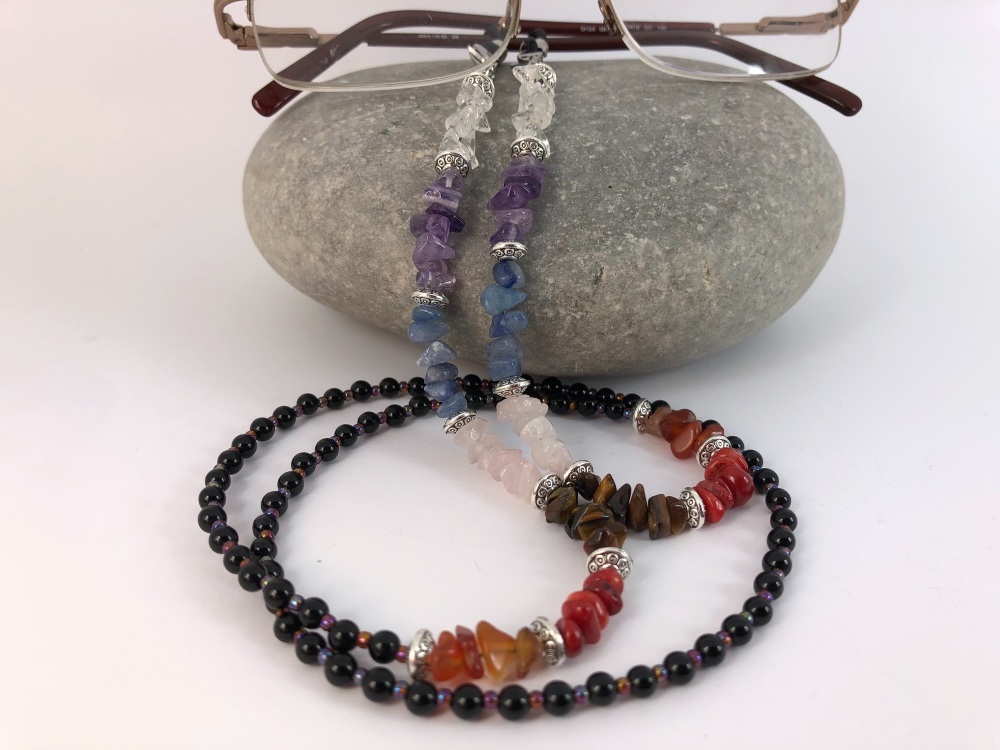 Black Onyx Bead Chakra Glasses Chain