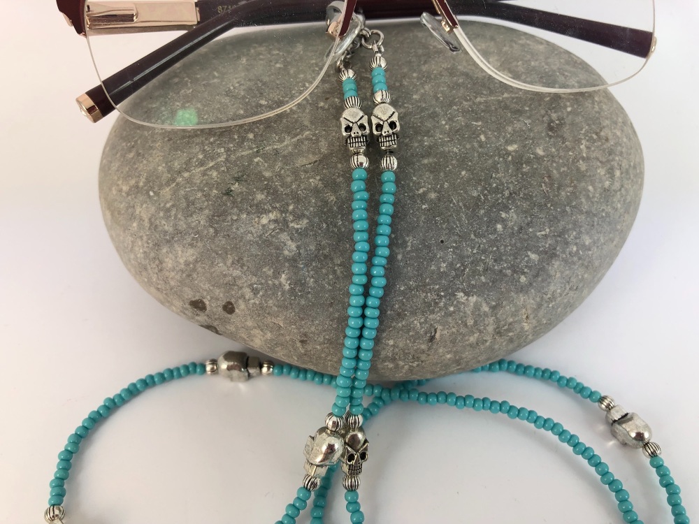 Turquoise Skull Glasses Chain