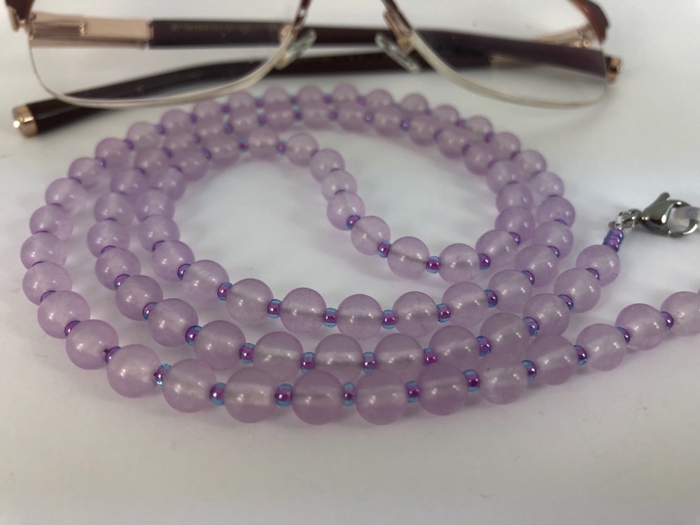 Lilac Malaysian Jade Glasses Chain