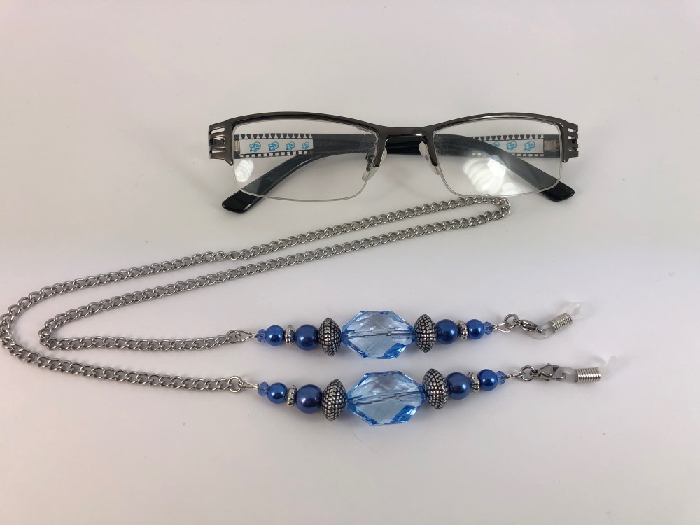 Blue Beaded Glasses Chain