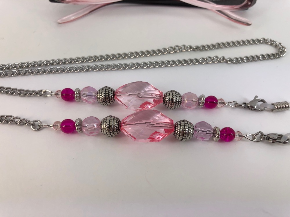 Pink Beaded Glasses Chain