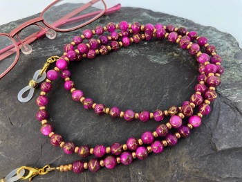Pink & Gold Shell Glasses Chain