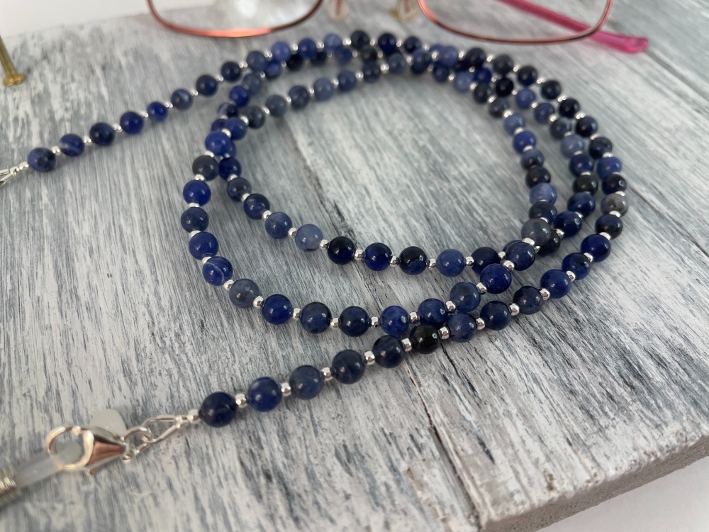 Sodalite & Sterling Silver Glasses Chain