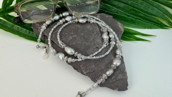 Silver Grey Imperfect Freshwater Pearl Glasses Chain