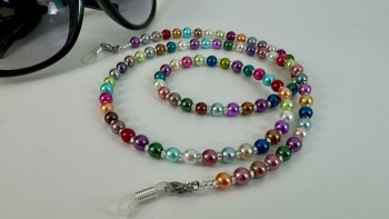 Multicoloured Glass Pearl Glasses Chain