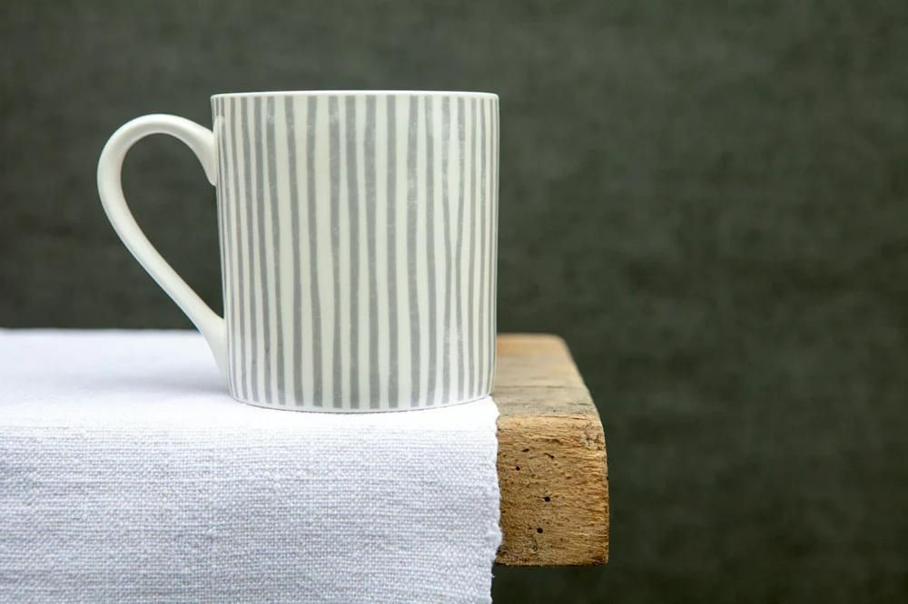 Sam Wilson Grey Striped Mug
