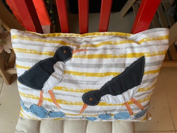 Oyster catcher cushion 