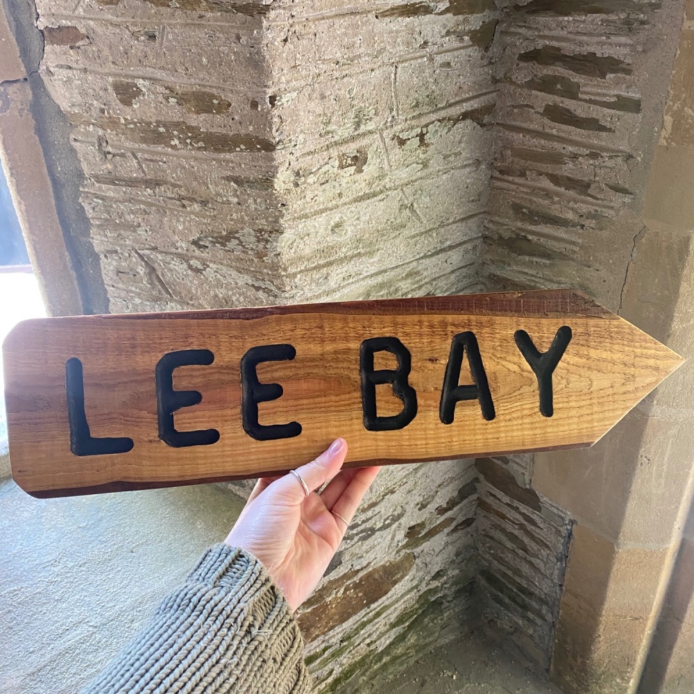 Wooden lee bay sign