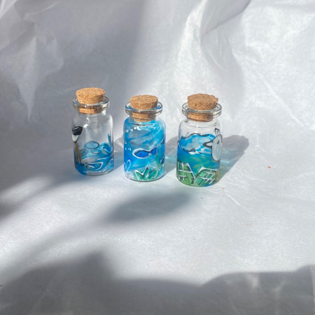 Seaside set of 3 tiny bottles