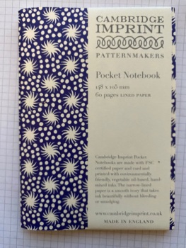 Cambridge imprint pocket notebook in blue