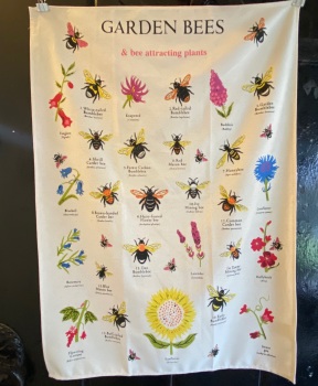 Garden Bee tea towel