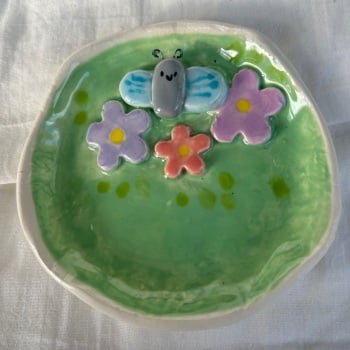 Blue butterfly trinket dish