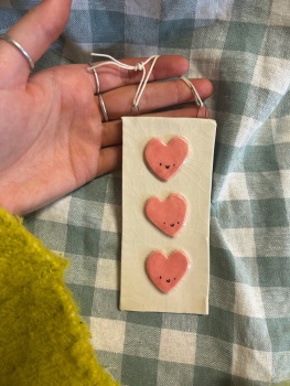 Smiley heart hanger.
