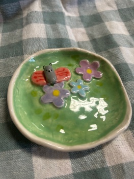 Pink butterfly dish