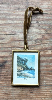 Mini watercolour Lee bay beach