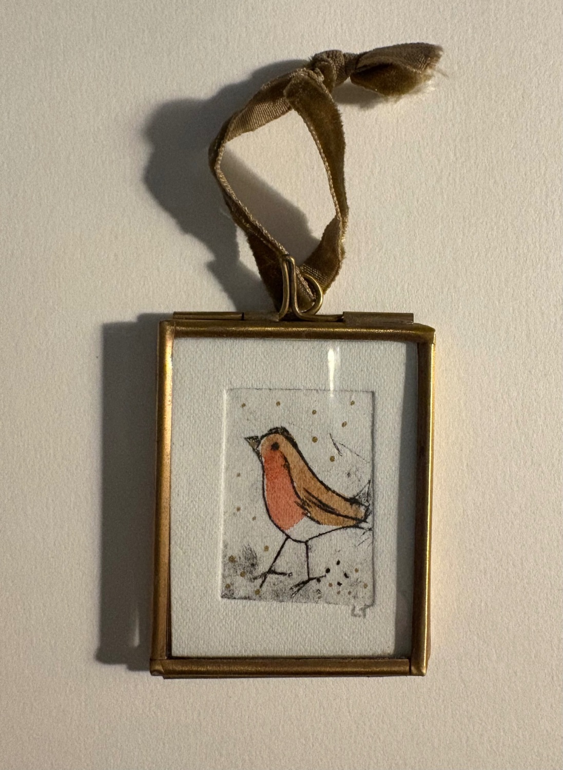 Mini Robin etching and watercolour