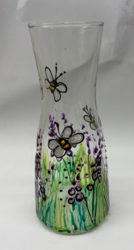 Bee and lavender vase